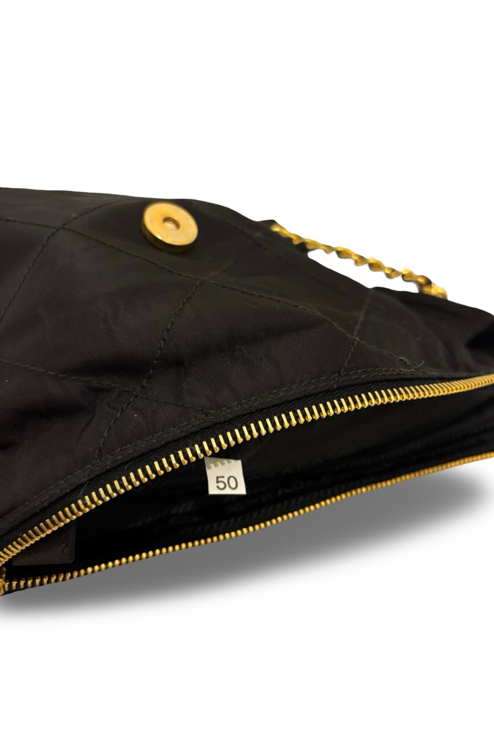 Prada Nylon Black Tessuto Quilted Chain Shoulder Bag