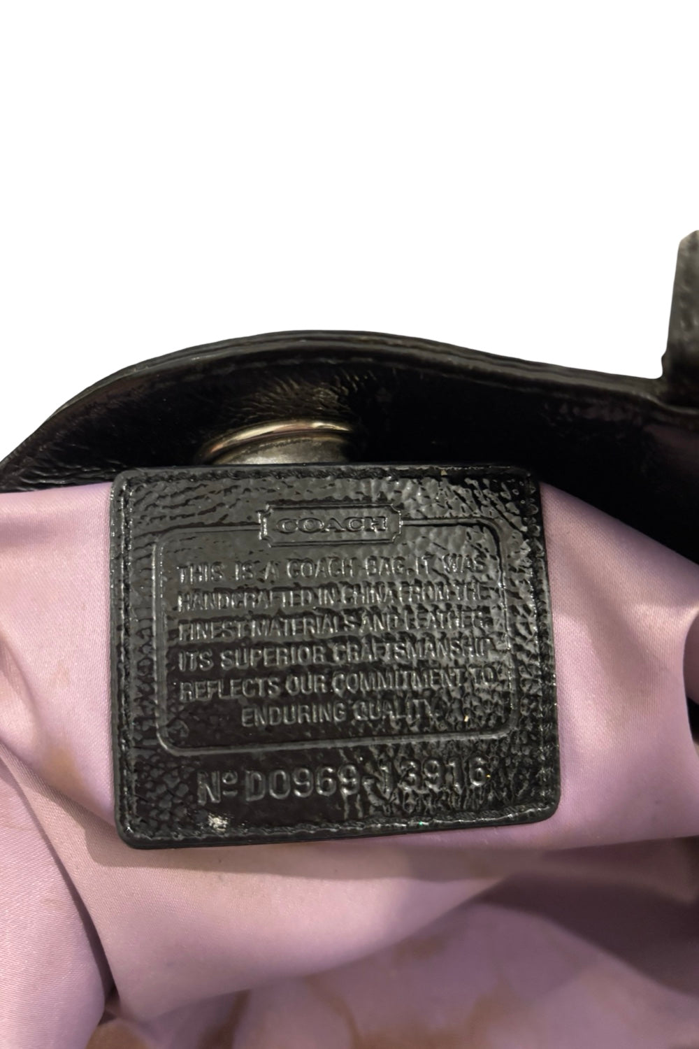 Coach Garnet Black Shimmer Signature Satin Canvas & Leather Vintage Shoulder Bag