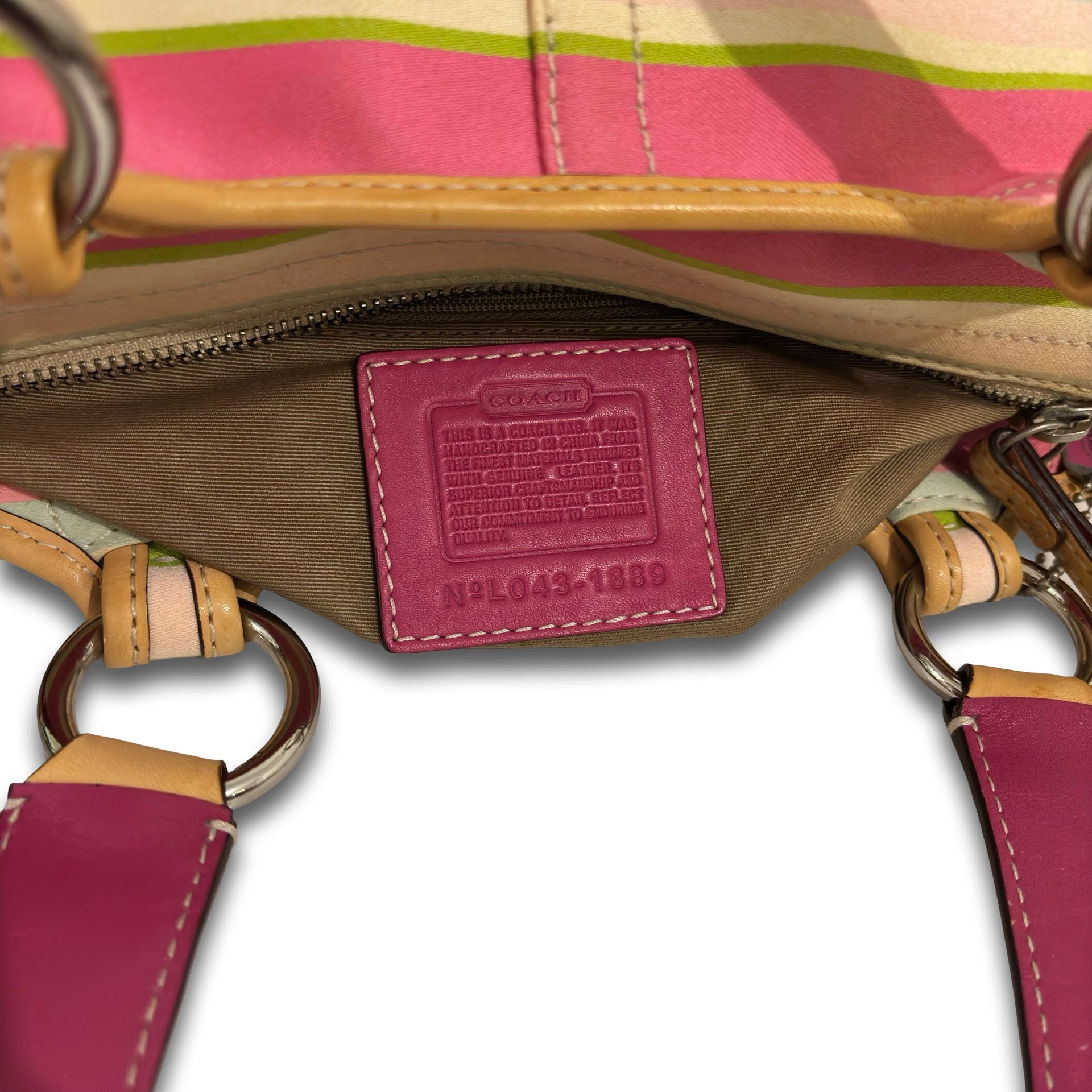 Coach Hampton Canvas & Leather Pink Brown Multicoloured Soho Buckle Vintage Handbag