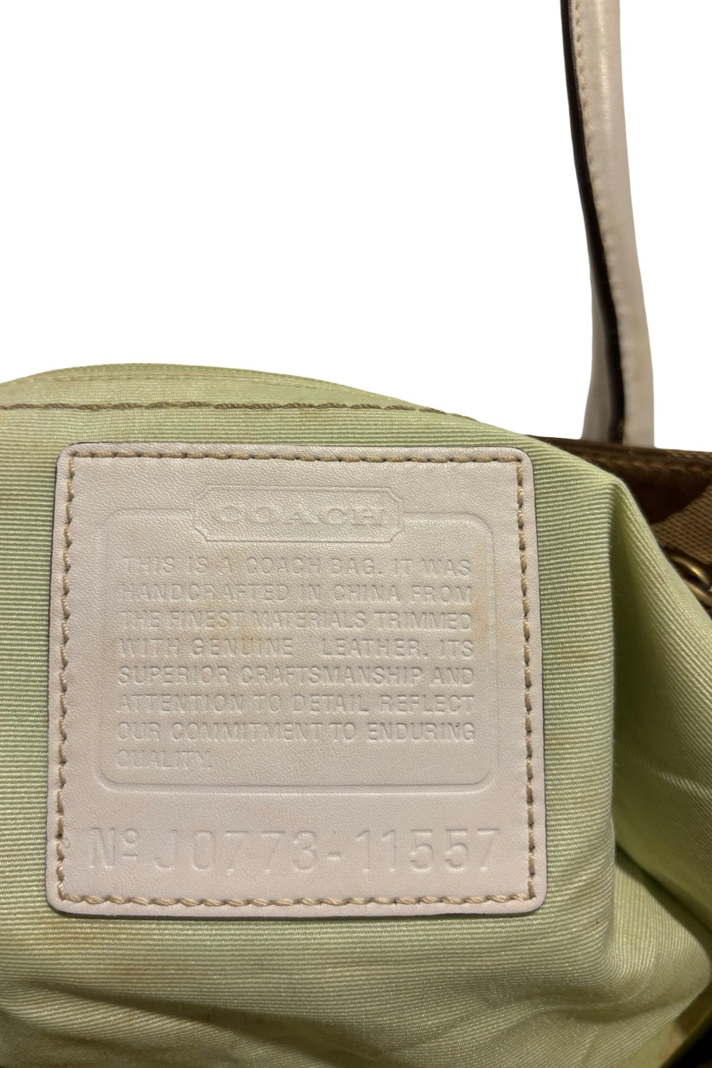 Coach Hamptons Madeline Brown & White Vintage  Satchel Handbag Shoulder Bag