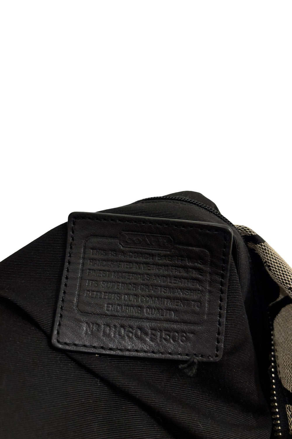 Coach Black & Grey Signature Canvas & Leather Vintage Crossbody / Shoulder Bag