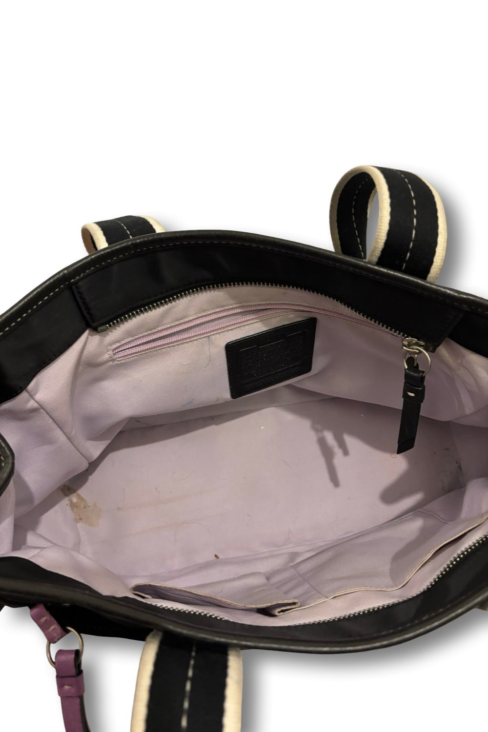 Coach Black Nylon & Leather Rare Vintage Hampton  Tote Shoulder Bag