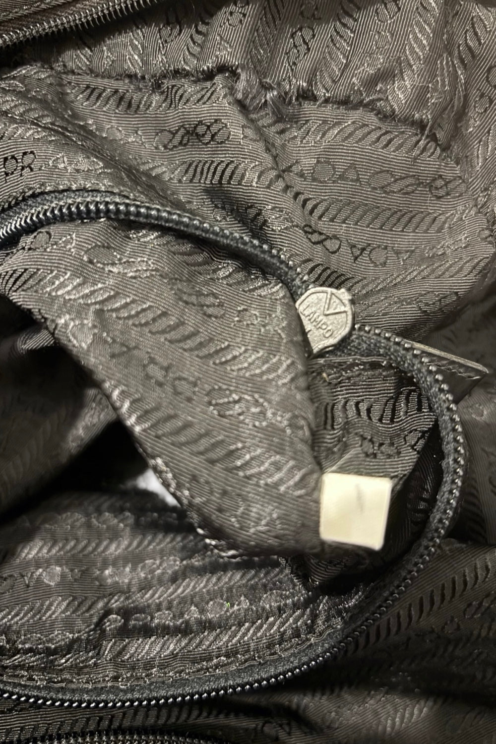 Prada Tessuto Black Nylon Crystal / Studded  Embellished Rare Shoulder Bag Vintage