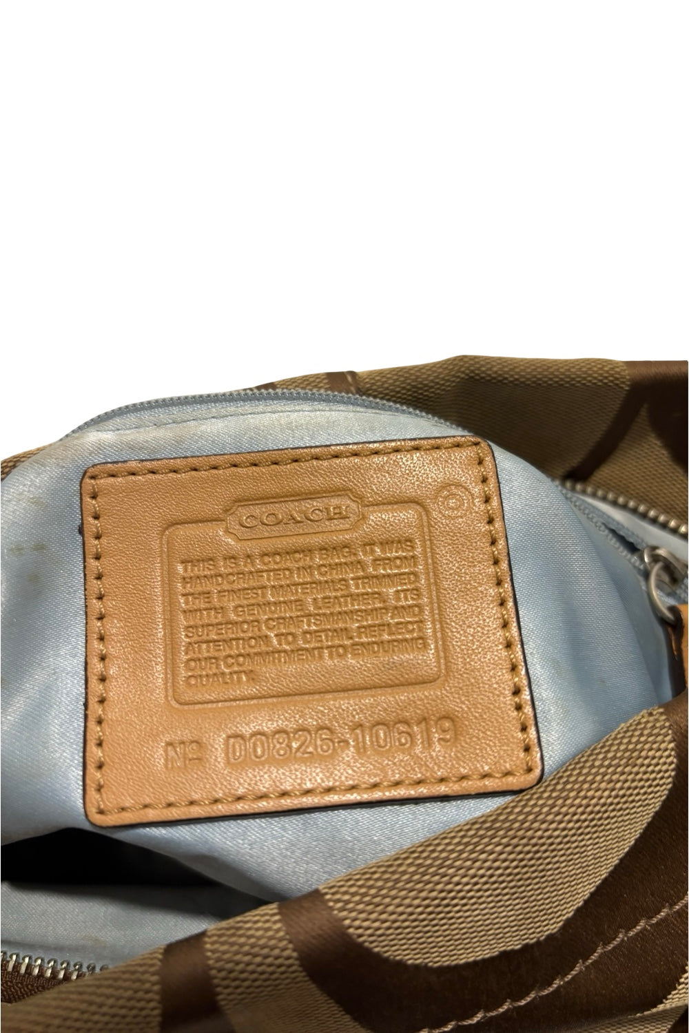 Coach Brown & Silver Metallic Canvas / Leather Carly Vintage Shoulder Bag