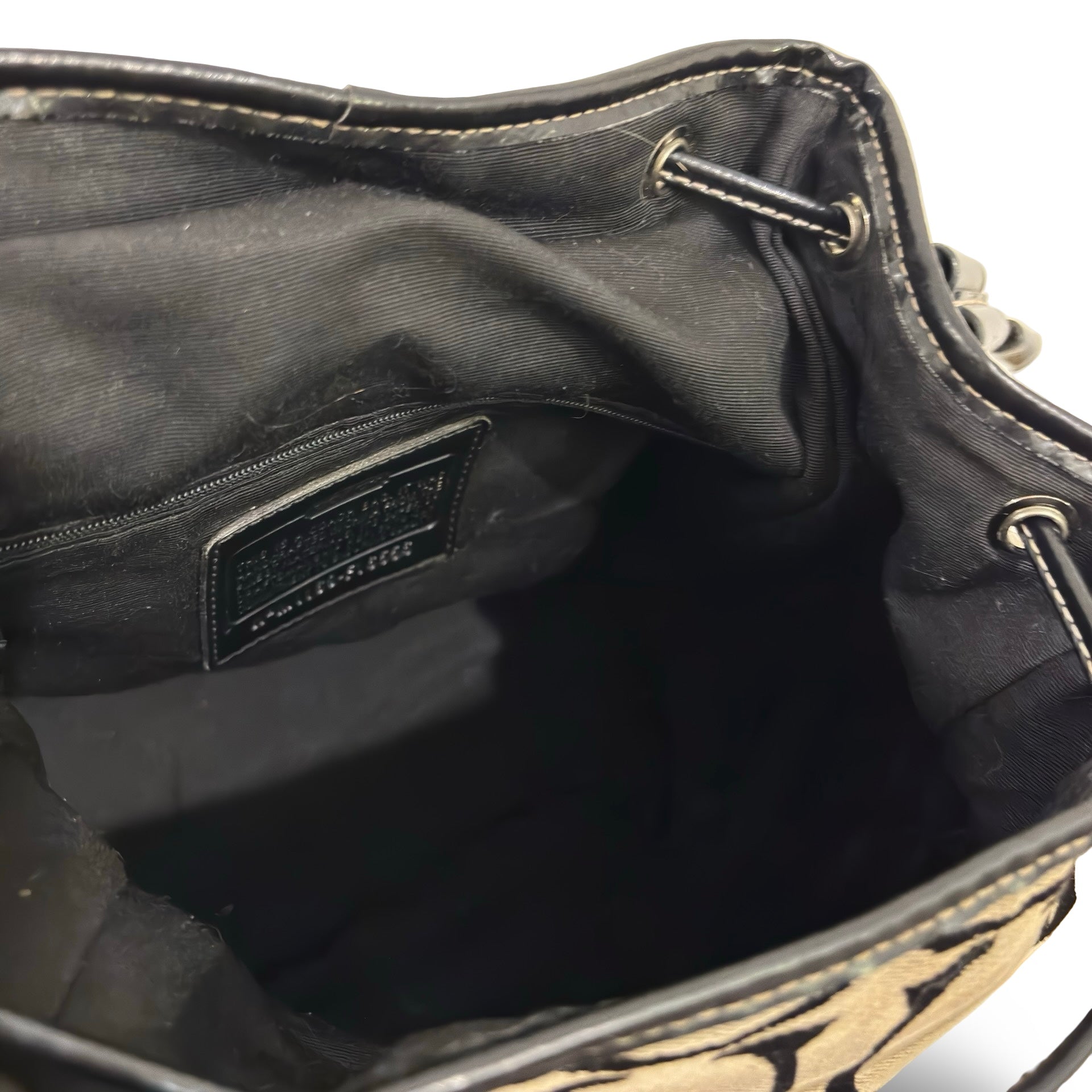Coach Black & Grey Kyra Canvas & Leather Vintage Backpack