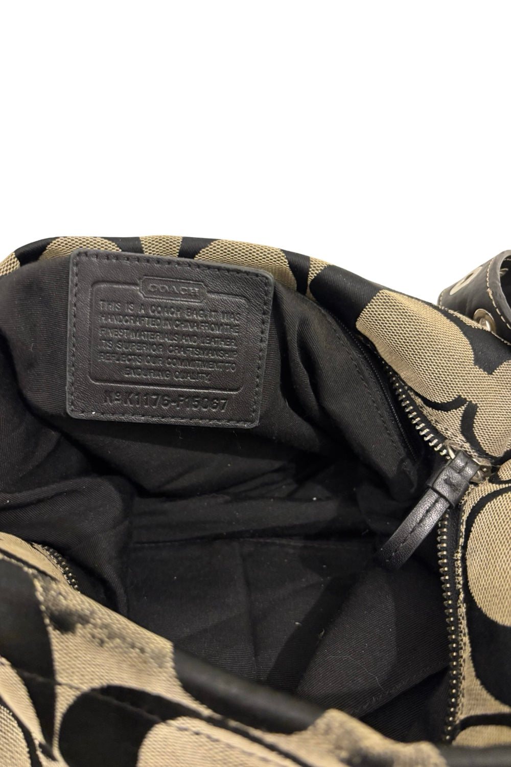 Coach Black & Grey Signature Duffle Canvas & Leather Crossbody Bag