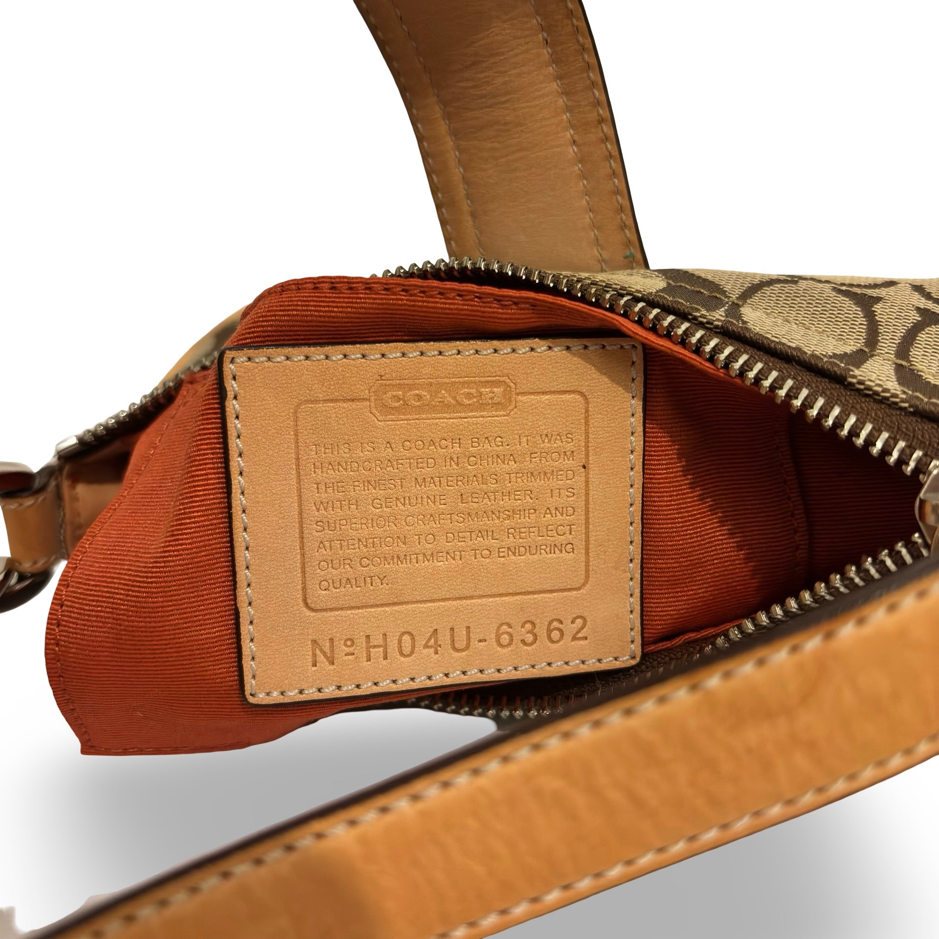 Coach Brown & Beige Tan Signature Mini Soho Demi Canvas & Leather Vintage Hobo Shoulder Bag