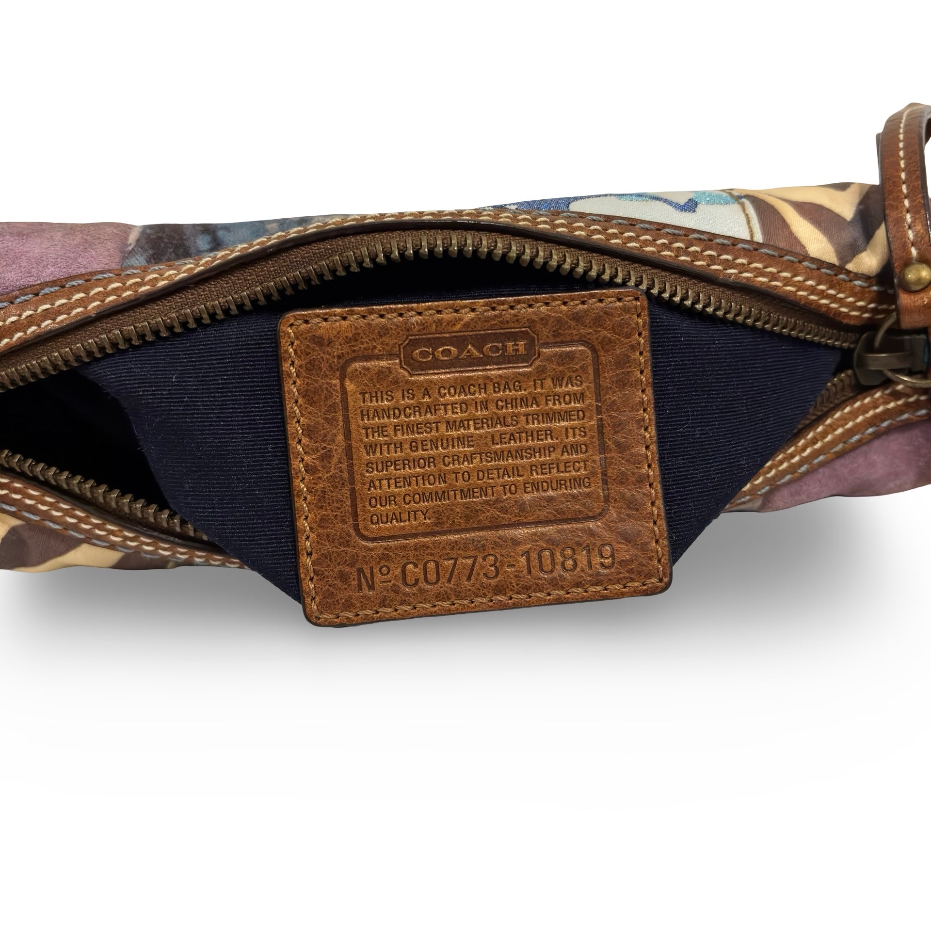Coach Denim Patchwork Multicolour Blue / Purple Canvas & Leather Vintage Crossbody Bag